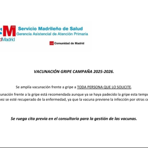 Campaña de vacunación gripe 2025-2026